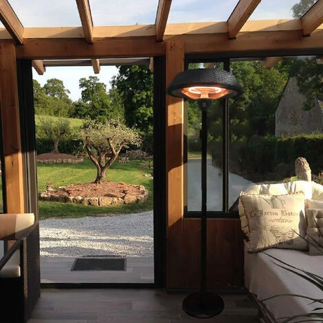 INTEROUGE Chauffage De Terrasse Sur Pied électrique Halogène 900/1200/2100W – Parasol Chauffant IP44 En Aluminium & Acier - Radiateur Infrarouge Patio Jardin Balcon Terrasse Restaurant Noir 160-210 Cm 6 INTEROUGE Chauffage De Terrasse Sur Pied électrique Halogène 900/1200/2100W – Parasol Chauffant IP44 En Aluminium & Acier - Radiateur Infrarouge Patio Jardin Balcon Terrasse Restaurant Noir 160-210 Cm – Image 4