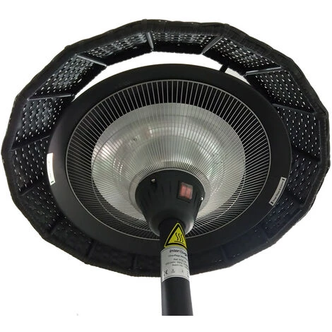 INTEROUGE Chauffage De Terrasse Sur Pied électrique Halogène 900/1200/2100W – Parasol Chauffant IP44 En Aluminium & Acier - Radiateur Infrarouge Patio Jardin Balcon Terrasse Restaurant Noir 160-210 Cm 7 INTEROUGE Chauffage De Terrasse Sur Pied électrique Halogène 900/1200/2100W – Parasol Chauffant IP44 En Aluminium & Acier - Radiateur Infrarouge Patio Jardin Balcon Terrasse Restaurant Noir 160-210 Cm – Image 5