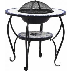 HAPPYSHOPPING Table De Foyer Mosaïque Bleu Et Blanc 68 Cm Ceramique 8 HAPPYSHOPPING Table De Foyer Mosaïque Bleu Et Blanc 68 Cm Ceramique -Chauffage d'extérieur Soldes 40279633 2