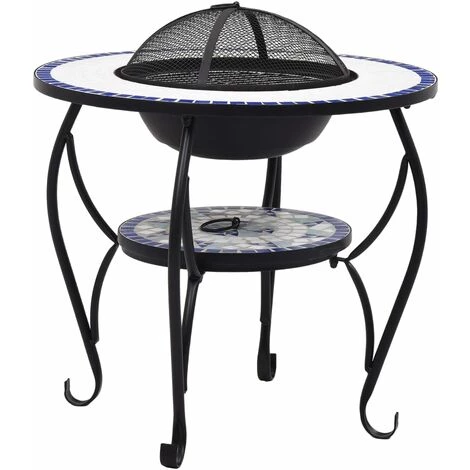 HAPPYSHOPPING Table De Foyer Mosaïque Bleu Et Blanc 68 Cm Ceramique 4 HAPPYSHOPPING Table De Foyer Mosaïque Bleu Et Blanc 68 Cm Ceramique – Image 2