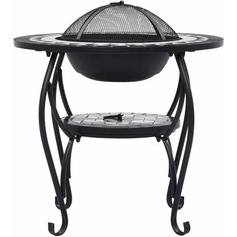 HAPPYSHOPPING Table De Foyer Mosaïque Noir Et Blanc 68 Cm Ceramique 7 HAPPYSHOPPING Table De Foyer Mosaïque Noir Et Blanc 68 Cm Ceramique – Image 5