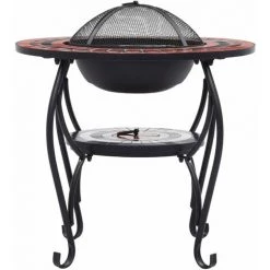 HAPPYSHOPPING Table De Foyer Mosaïque Terre Cuite Et Blanc 68 Cm Ceramique 10 HAPPYSHOPPING Table De Foyer Mosaïque Terre Cuite Et Blanc 68 Cm Ceramique -Chauffage d'extérieur Soldes 40279659 4