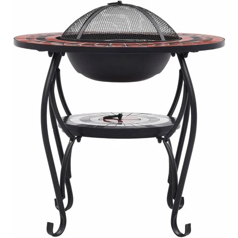 HAPPYSHOPPING Table De Foyer Mosaïque Terre Cuite Et Blanc 68 Cm Ceramique 6 HAPPYSHOPPING Table De Foyer Mosaïque Terre Cuite Et Blanc 68 Cm Ceramique – Image 4