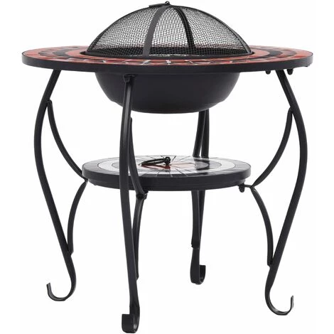 HAPPYSHOPPING Table De Foyer Mosaïque Terre Cuite Et Blanc 68 Cm Ceramique 7 HAPPYSHOPPING Table De Foyer Mosaïque Terre Cuite Et Blanc 68 Cm Ceramique – Image 5