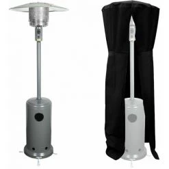 BENEFFITO KOHALA - Parasol Chauffant Acier Gris - Chauffage D'extérieur Au Gaz - Surface De Chauffe 30m² - Allumage Facile - Roulettes - Housse Gris - Gris