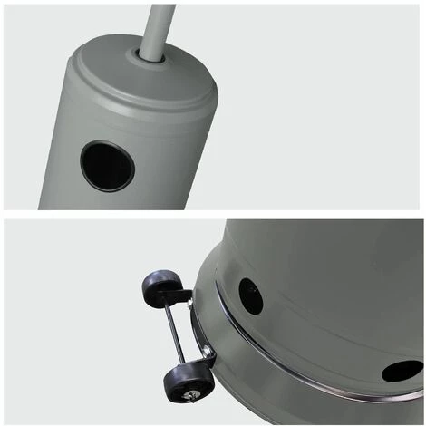 BENEFFITO KOHALA - Parasol Chauffant Acier Gris - Chauffage D'extérieur Au Gaz - Surface De Chauffe 30m² - Allumage Facile - Roulettes - Housse Gris - Gris 5 BENEFFITO KOHALA - Parasol Chauffant Acier Gris - Chauffage D'extérieur Au Gaz - Surface De Chauffe 30m² - Allumage Facile - Roulettes - Housse Gris - Gris – Image 3