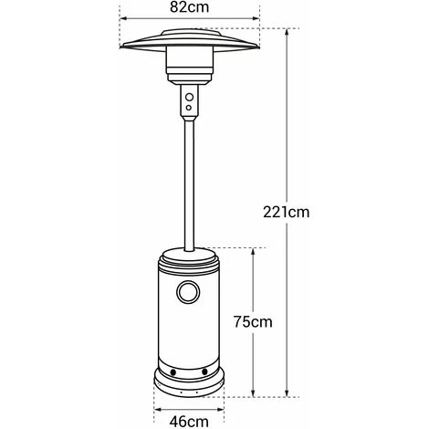 BENEFFITO KOHALA - Parasol Chauffant Acier Gris - Chauffage D'extérieur Au Gaz - Surface De Chauffe 30m² - Allumage Facile - Roulettes - Housse Gris - Gris 6 BENEFFITO KOHALA - Parasol Chauffant Acier Gris - Chauffage D'extérieur Au Gaz - Surface De Chauffe 30m² - Allumage Facile - Roulettes - Housse Gris - Gris – Image 4