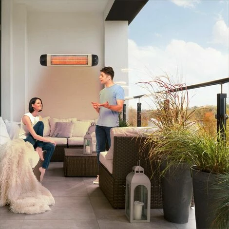 AREBOS Chauffage Radiant Infrarouge 2500 W | Radiateur électrique| Protection IP34 | Réglable à L'infini | Fixation Murale | Chauffage De Patio | Argenté - Argent 4 AREBOS Chauffage Radiant Infrarouge 2500 W | Radiateur électrique| Protection IP34 | Réglable à L'infini | Fixation Murale | Chauffage De Patio | Argenté - Argent – Image 2
