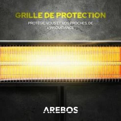 AREBOS Chauffage Radiant Infrarouge 2500 W Avec Support | Radiateur électrique | Réglable En Hauteur | Chaleur Réglable | Inclination 90° | Fixation Murale Incl. | Intérieur Et Extérieur | Noir - Noir 11 AREBOS Chauffage Radiant Infrarouge 2500 W Avec Support | Radiateur électrique | Réglable En Hauteur | Chaleur Réglable | Inclination 90° | Fixation Murale Incl. | Intérieur Et Extérieur | Noir - Noir -Chauffage d'extérieur Soldes 41592886 5