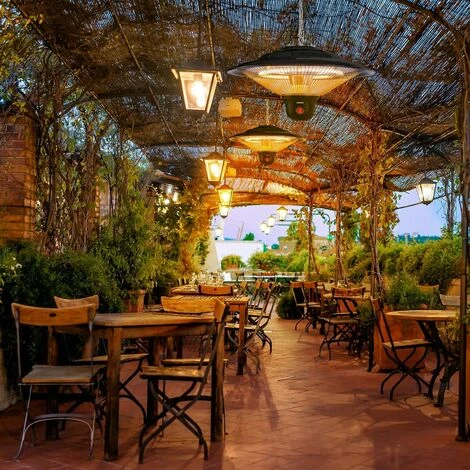 AREBOS Chauffage Infrarouge Plafond | Radiateur électrique Suspendu | | 3 Réglages De Chaleur 500W / 1000W / 1500W | Télécommande | Chaleur à 360° | Technologie Anti-reflet | Matériel Incl. | Noir - Noir 4 AREBOS Chauffage Infrarouge Plafond | Radiateur électrique Suspendu | | 3 Réglages De Chaleur 500W / 1000W / 1500W | Télécommande | Chaleur à 360° | Technologie Anti-reflet | Matériel Incl. | Noir - Noir – Image 2