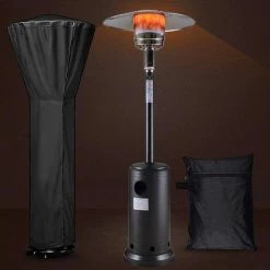 BEARSU Housse Pour Chauffage De Terrasse Housse Pour Parasol Chauffant Couverture De Chauffe-Patio Anti-Poussière Pour Chauffage Extérieur 226x85x48cm