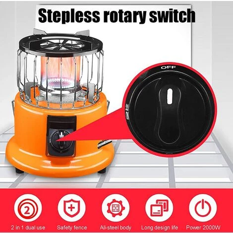 BEARSU Parasol Chauffant Chauffe-patio Multifonction, Appareil De Chauffage Au Gaz Propane Extérieur Portable, Tuyau De 2 M, Bouton De Réglage En Continu, Pour Chauffage Extérieur Intérieur 5 BEARSU Parasol Chauffant Chauffe-patio Multifonction, Appareil De Chauffage Au Gaz Propane Extérieur Portable, Tuyau De 2 M, Bouton De Réglage En Continu, Pour Chauffage Extérieur Intérieur – Image 3