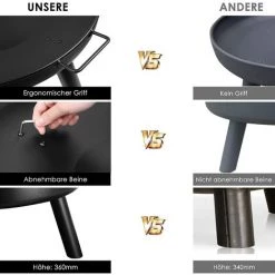 PEDY Bol à Feu, Amovible Et Facile à Transporter -Chauffage d'extérieur Soldes 42612690 3