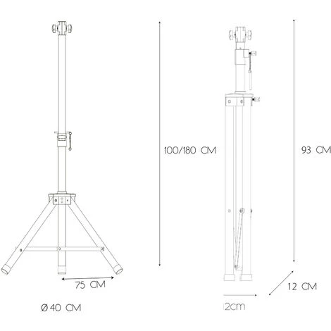 Trépied Pour Radiateur Électrique Infrarouges Support Kekai Réglable 1,1-1,8 M 4 Trépied Pour Radiateur Électrique Infrarouges Support Kekai Réglable 1,1-1,8 M – Image 2