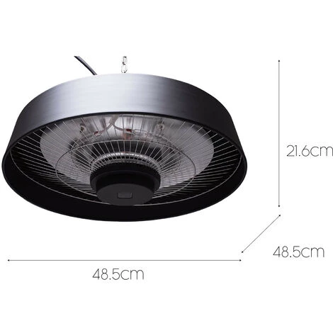 Radiateur Électrique Infrarouges Halogène Étanche IP44 Kekai Top Design 2000 W Murale Télécommande 48,5x48,5x21,6 Cm 4 Radiateur Électrique Infrarouges Halogène Étanche IP44 Kekai Top Design 2000 W Murale Télécommande 48,5x48,5x21,6 Cm – Image 2