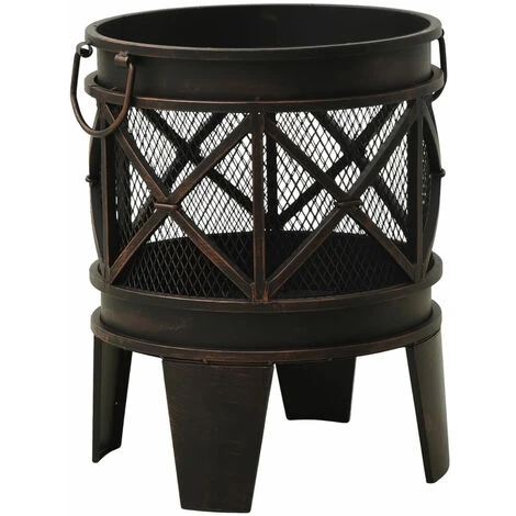 ASUPERMALL Foyer Rustique Avec Tisonnier Φ42x54 Cm Acier 4 ASUPERMALL Foyer Rustique Avec Tisonnier Φ42x54 Cm Acier – Image 2