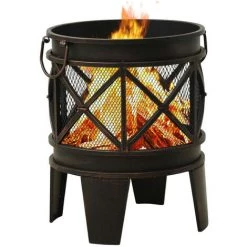 ASUPERMALL Foyer Rustique Avec Tisonnier Φ42x54 Cm Acier 9 ASUPERMALL Foyer Rustique Avec Tisonnier Φ42x54 Cm Acier -Chauffage d'extérieur Soldes 42733717 3