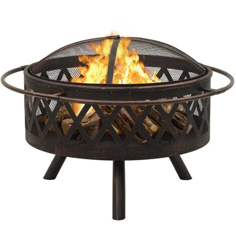 ASUPERMALL Foyer Rustique Avec Tisonnier 76 Cm XXL Acier 4 ASUPERMALL Foyer Rustique Avec Tisonnier 76 Cm XXL Acier – Image 2