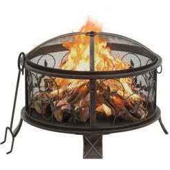 ASUPERMALL Foyer Rustique Avec Tisonnier 67,5 Cm XXL Acier