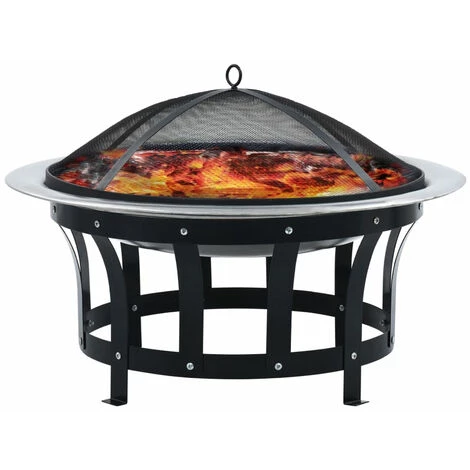 ASUPERMALL Foyer Exterieur Avec Gril En Acier Inoxydable 76 Cm 4 ASUPERMALL Foyer Exterieur Avec Gril En Acier Inoxydable 76 Cm – Image 2