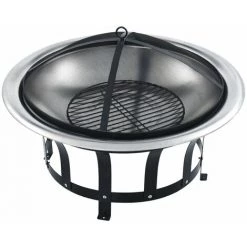 ASUPERMALL Foyer Exterieur Avec Gril En Acier Inoxydable 76 Cm 9 ASUPERMALL Foyer Exterieur Avec Gril En Acier Inoxydable 76 Cm -Chauffage d'extérieur Soldes 42733723 3