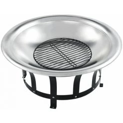 ASUPERMALL Foyer Exterieur Avec Gril En Acier Inoxydable 76 Cm 10 ASUPERMALL Foyer Exterieur Avec Gril En Acier Inoxydable 76 Cm -Chauffage d'extérieur Soldes 42733723 4