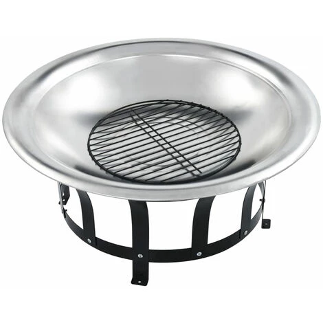 ASUPERMALL Foyer Exterieur Avec Gril En Acier Inoxydable 76 Cm 6 ASUPERMALL Foyer Exterieur Avec Gril En Acier Inoxydable 76 Cm – Image 4