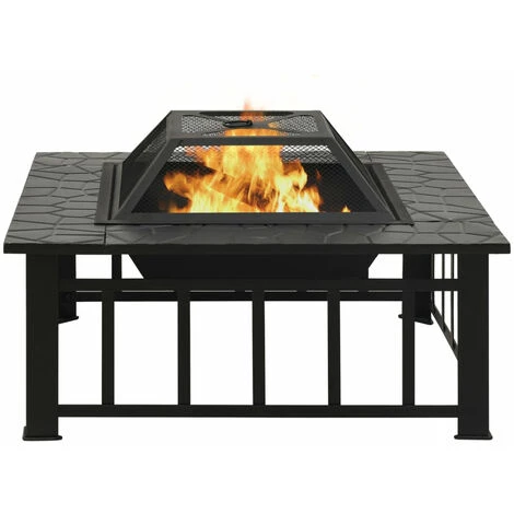 ASUPERMALL Foyer De Jardin Avec Tisonnier 81x81x47 Cm XXL Acier 5 ASUPERMALL Foyer De Jardin Avec Tisonnier 81x81x47 Cm XXL Acier – Image 3