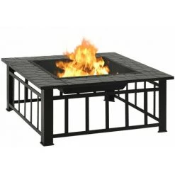 ASUPERMALL Foyer De Jardin Avec Tisonnier 81x81x47 Cm XXL Acier 10 ASUPERMALL Foyer De Jardin Avec Tisonnier 81x81x47 Cm XXL Acier -Chauffage d'extérieur Soldes 42733726 4
