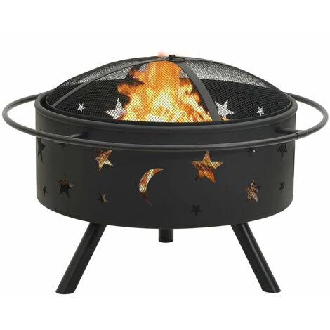 ASUPERMALL Foyer Avec Tisonnier 76 Cm XXL Acier 4 ASUPERMALL Foyer Avec Tisonnier 76 Cm XXL Acier – Image 2