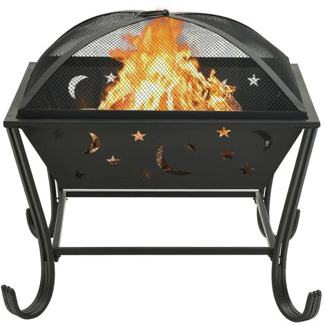 ASUPERMALL Foyer Avec Tisonnier 62 Cm XXL Acier 5 ASUPERMALL Foyer Avec Tisonnier 62 Cm XXL Acier – Image 3