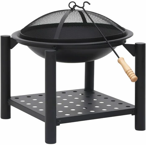 ASUPERMALL Foyer Avec Tisonnier 54x54x55 Cm Acier 4 ASUPERMALL Foyer Avec Tisonnier 54x54x55 Cm Acier – Image 2