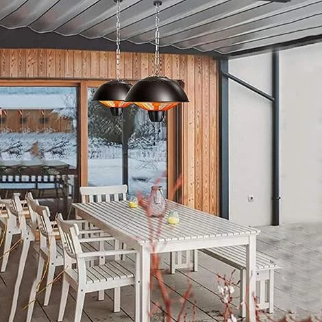 BARES Chauffage De Terrasse Suspendu Électrique De 1500 W 2 Chauffage Exterieur Parapluies Réglables Appareils De Chauffage Extérieur Eau De Plafond Étanche Protection Contre La Surchauffe 4 BARES Chauffage De Terrasse Suspendu Électrique De 1500 W 2 Chauffage Exterieur Parapluies Réglables Appareils De Chauffage Extérieur Eau De Plafond Étanche Protection Contre La Surchauffe – Image 2
