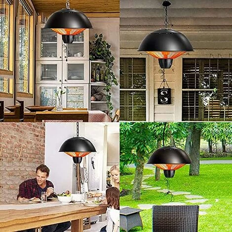 BARES Chauffage De Terrasse Suspendu Électrique De 1500 W 2 Chauffage Exterieur Parapluies Réglables Appareils De Chauffage Extérieur Eau De Plafond Étanche Protection Contre La Surchauffe 6 BARES Chauffage De Terrasse Suspendu Électrique De 1500 W 2 Chauffage Exterieur Parapluies Réglables Appareils De Chauffage Extérieur Eau De Plafond Étanche Protection Contre La Surchauffe – Image 4