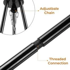 PEDY Barbecue Suspendu Sur Trépied, Trépied De Cuisine En Plein Air Pliant Campfire Griller, Réglage En Hauteur Par Chaîne, Pour Bouilloires à Goulache, Cocotte, Gril Pivotant Et Gril,Charge Max 10kg -Chauffage d'extérieur Soldes 43267047 4