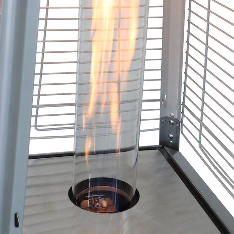 ALICE'S GARDEN Chauffage D'extérieur - Sweden - Parasol Chauffant Gaz Pyramide, Design, Véritable Flamme, Roulettes Incluses - Gris Clair 6 ALICE'S GARDEN Chauffage D'extérieur - Sweden - Parasol Chauffant Gaz Pyramide, Design, Véritable Flamme, Roulettes Incluses - Gris Clair – Image 4