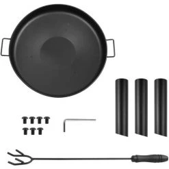 BAMNY Brasero Chauffage Extérieur Terrasse De Jardin, Pour Le Chauffage/BBQ, Diamètre 60cm Avec Poignées, En Métal Détachable Avec Fourchette à Feu,BBQ Camping Brasero 9 BAMNY Brasero Chauffage Extérieur Terrasse De Jardin, Pour Le Chauffage/BBQ, Diamètre 60cm Avec Poignées, En Métal Détachable Avec Fourchette à Feu,BBQ Camping Brasero -Chauffage d'extérieur Soldes 43348524 3