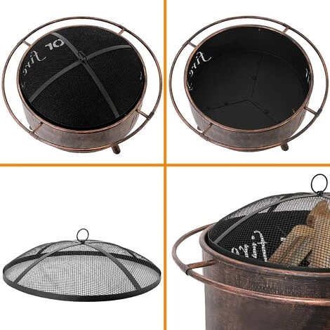 BAMNY Exterieur 74 * 74 * 53 Cm, Barbecue Charbon Avec Fourchette à Feu & Bague Extérieure Anti-Br?lure & Couvercle De Protection Contre Les étincelles, Pour Jardin / Terrasse / Chauffage 6 BAMNY Exterieur 74 * 74 * 53 Cm, Barbecue Charbon Avec Fourchette à Feu & Bague Extérieure Anti-Br?lure & Couvercle De Protection Contre Les étincelles, Pour Jardin / Terrasse / Chauffage – Image 4