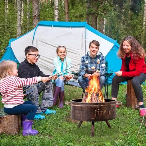 BAMNY Exterieur 74 * 74 * 53 Cm, Barbecue Charbon Avec Fourchette à Feu & Bague Extérieure Anti-Br?lure & Couvercle De Protection Contre Les étincelles, Pour Jardin / Terrasse / Chauffage 7 BAMNY Exterieur 74 * 74 * 53 Cm, Barbecue Charbon Avec Fourchette à Feu & Bague Extérieure Anti-Br?lure & Couvercle De Protection Contre Les étincelles, Pour Jardin / Terrasse / Chauffage – Image 5