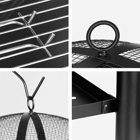 BAMNY Brasero De Jardin, Cheminée Avec Grill, Brasier Extérieur, Barbecue à Charbon De Bois, Avec Tisonnier Et Compartiment De Rangement Pour Bois, Pour Camping, Feu De Camp, Terrasse, Jardin,? 54.5cm 5 BAMNY Brasero De Jardin, Cheminée Avec Grill, Brasier Extérieur, Barbecue à Charbon De Bois, Avec Tisonnier Et Compartiment De Rangement Pour Bois, Pour Camping, Feu De Camp, Terrasse, Jardin,? 54.5cm – Image 3