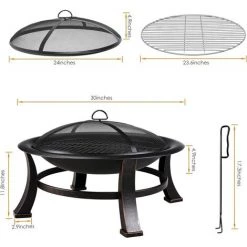 BAMNY Brasero Exterieur ?76 * 46cm,Brasero De Jardin,Foyer De Barbecue/Chauffage,Terrasse BBQ,Brasero Barbecue,avec Grill,Couverture étanche 600D,Couvercle De Protection Contre Les étincelle,Fête/Patio/Camp 10 BAMNY Brasero Exterieur ?76 * 46cm,Brasero De Jardin,Foyer De Barbecue/Chauffage,Terrasse BBQ,Brasero Barbecue,avec Grill,Couverture étanche 600D,Couvercle De Protection Contre Les étincelle,Fête/Patio/Camp -Chauffage d'extérieur Soldes 44194364 4