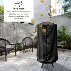 Housse De Chauffe-Patio, Housse De Chauffe-Jardin De Jardin Imperméable Et Indéchirable En Tissu Oxford 210D, Convient À Divers Appareils De Chauffage 61*96.5cm Fontainebleau Noir -Chauffage d'extérieur Soldes 44394220 5