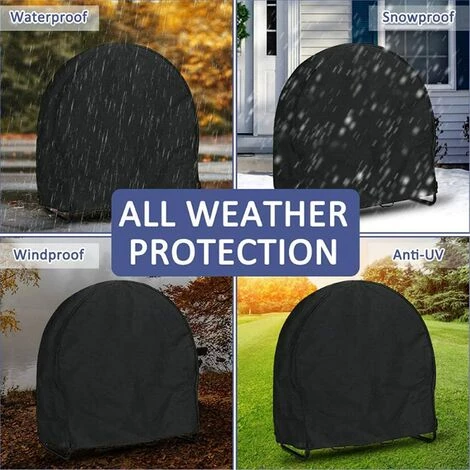 Couverture De Bois De Chauffage, Couverture De Porte De Patio Imperméable Et Résistante Aux Intempéries Oxford 420D, Tissu De Polyester Avec Fermeture à Glissière 102*105*61cm Fontainebleau Noir 5 Couverture De Bois De Chauffage, Couverture De Porte De Patio Imperméable Et Résistante Aux Intempéries Oxford 420D, Tissu De Polyester Avec Fermeture à Glissière 102*105*61cm Fontainebleau Noir – Image 3