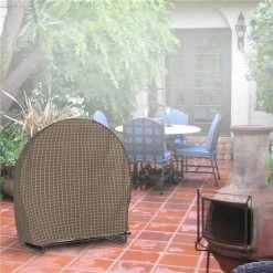 Housse De Protection Contre La Poussière Et Le Vent Avec Une Fermeture éclair Latérale Pour Cheminée Extérieure 101.5*61*104cm Fontainebleau Kaki -Chauffage d'extérieur Soldes 44403249 4