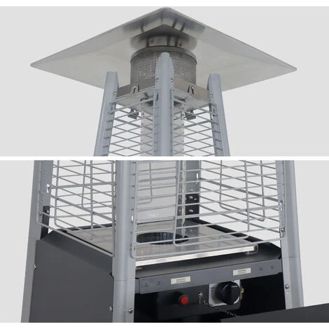 ALICE'S GARDEN Chauffage D'extérieur - Sweden - Parasol Chauffant Gaz Pyramide, Design, Véritable Flamme, Roulettes + Housse De Protection Incluses - Gris Clair 4 ALICE'S GARDEN Chauffage D'extérieur - Sweden - Parasol Chauffant Gaz Pyramide, Design, Véritable Flamme, Roulettes + Housse De Protection Incluses - Gris Clair – Image 2