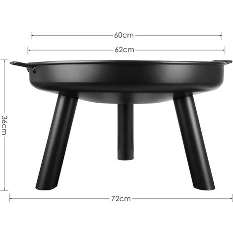 Brasero Chauffage Extérieur Terrasse De Jardin Femor , Pour Le Chauffage/BBQ, Diamètre 60cm Avec Poignées, En Métal Détachable Avec Fourchette à Feu,BBQ Camping Brasero 6 Brasero Chauffage Extérieur Terrasse De Jardin Femor , Pour Le Chauffage/BBQ, Diamètre 60cm Avec Poignées, En Métal Détachable Avec Fourchette à Feu,BBQ Camping Brasero – Image 4