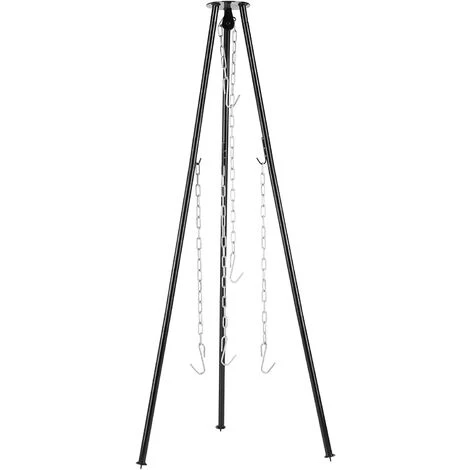 BAMNY Barbecue Suspendu Sur Trépied, Trépied De Cuisine En Plein Air Pliant Campfire Griller, Réglage En Hauteur Par Cha?ne, Pour Bouilloires à Goulache, Cocotte, Gril Pivotant Et Gril,Charge Max 10kg 3 BAMNY Barbecue Suspendu Sur Trépied, Trépied De Cuisine En Plein Air Pliant Campfire Griller, Réglage En Hauteur Par Cha?ne, Pour Bouilloires à Goulache, Cocotte, Gril Pivotant Et Gril,Charge Max 10kg