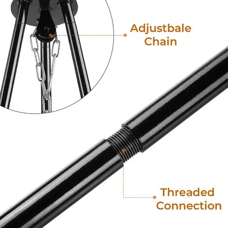 BAMNY Barbecue Suspendu Sur Trépied, Trépied De Cuisine En Plein Air Pliant Campfire Griller, Réglage En Hauteur Par Cha?ne, Pour Bouilloires à Goulache, Cocotte, Gril Pivotant Et Gril,Charge Max 10kg 6 BAMNY Barbecue Suspendu Sur Trépied, Trépied De Cuisine En Plein Air Pliant Campfire Griller, Réglage En Hauteur Par Cha?ne, Pour Bouilloires à Goulache, Cocotte, Gril Pivotant Et Gril,Charge Max 10kg – Image 4