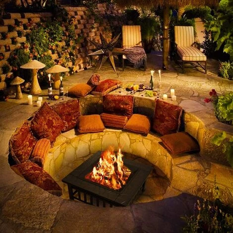 BAMNY Brasero Exterieur 81*81*44cm,Brasero De Jardin,Foyer De Barbecue/Chauffage,Terrasse BBQ,Brasero Barbecue,avec Grill,Couverture étanche,Couvercle De Protection Contre Les étincelles, Fête/Patio/Camp 6 BAMNY Brasero Exterieur 81*81*44cm,Brasero De Jardin,Foyer De Barbecue/Chauffage,Terrasse BBQ,Brasero Barbecue,avec Grill,Couverture étanche,Couvercle De Protection Contre Les étincelles, Fête/Patio/Camp – Image 4