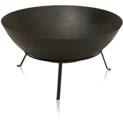 DECORAS Braséro DALLAS En Acier, 59x59x35 Cm, Foyer, Noir